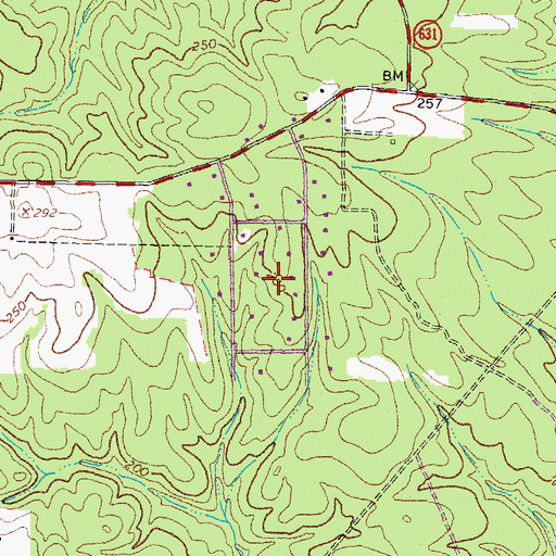 Topographic Map of Dabney Estates, VA