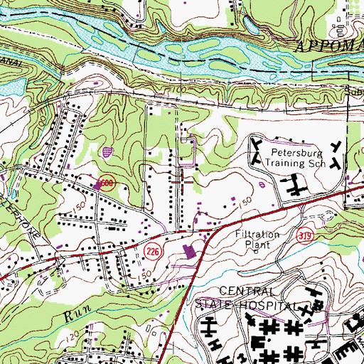 Topographic Map of Edge Hill Park, VA