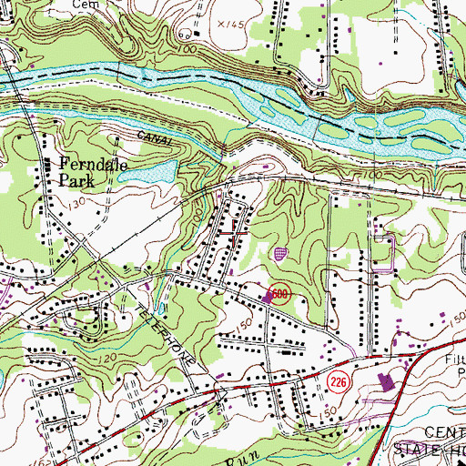 Topographic Map of Ferndale Gardens, VA