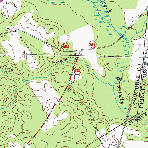 Topographic Map of Halifax School (historical), VA