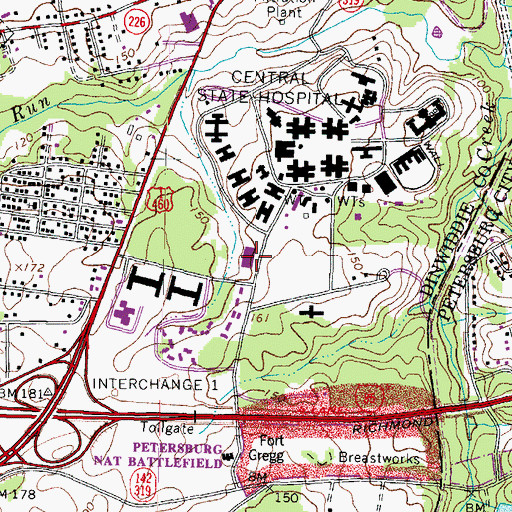 Topographic Map of Hiram W Davis Medical Center, VA