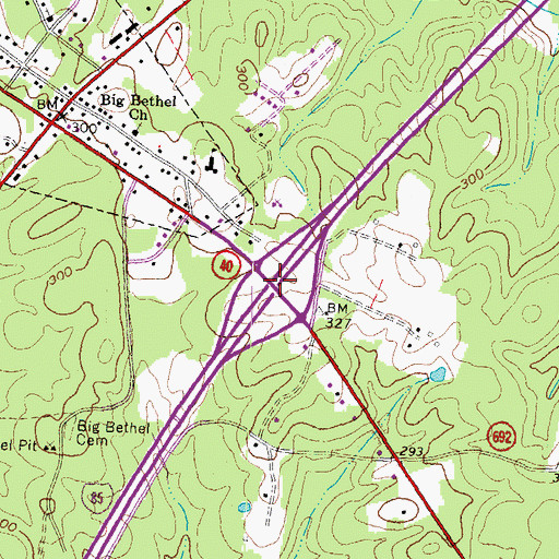 Topographic Map of Interchange 42, VA