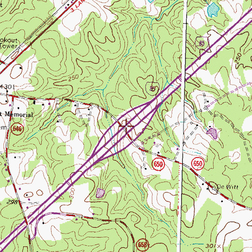 Topographic Map of Interchange 48, VA