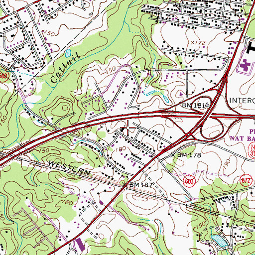 Topographic Map of Kenwood United Methodist Church, VA