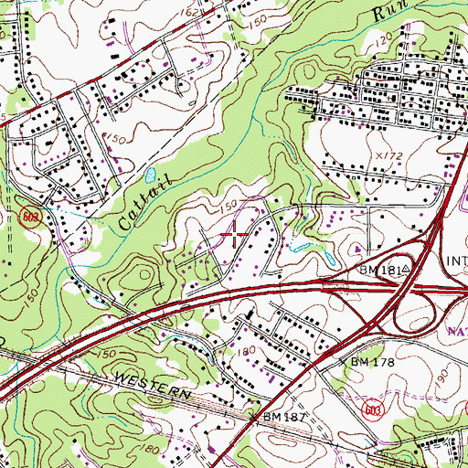 Topographic Map of Maitland Village, VA