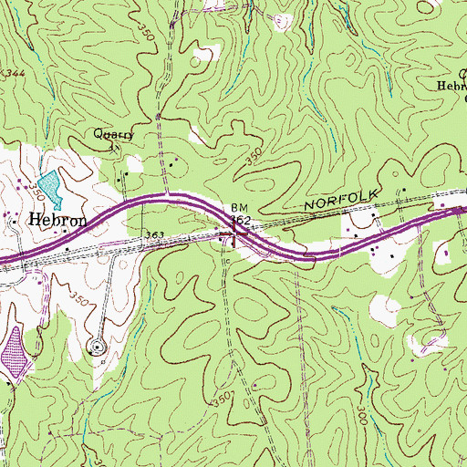 Topographic Map of Mallorys Store (historical), VA