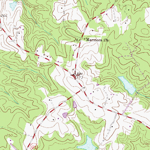 Topographic Map of Marmona, VA