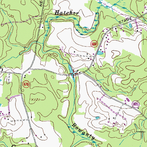 Topographic Map of Monkneck Bridge, VA