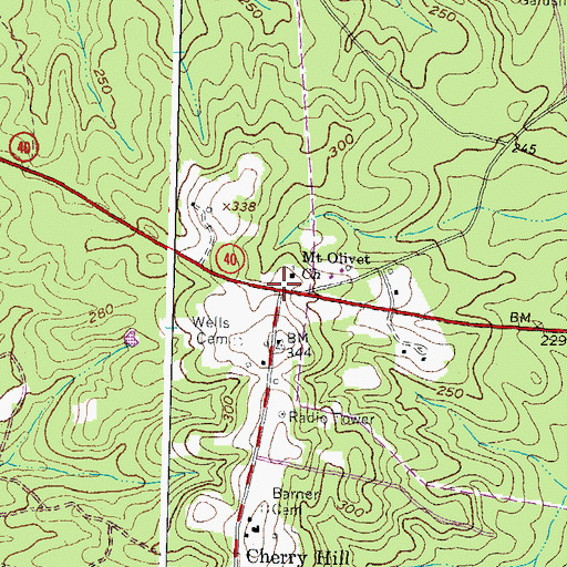 Topographic Map of Mount Olivet, VA