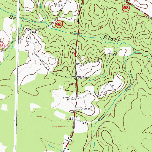 Topographic Map of Peagram Cemetery, VA