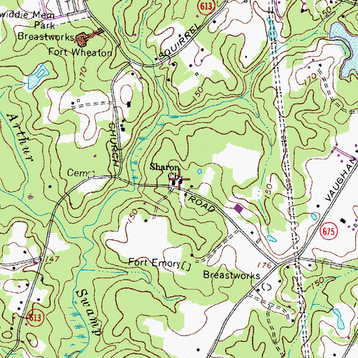 Topographic Map of Robert E Lee School (historical), VA
