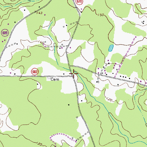 Topographic Map of Robinsons Store (historical), VA
