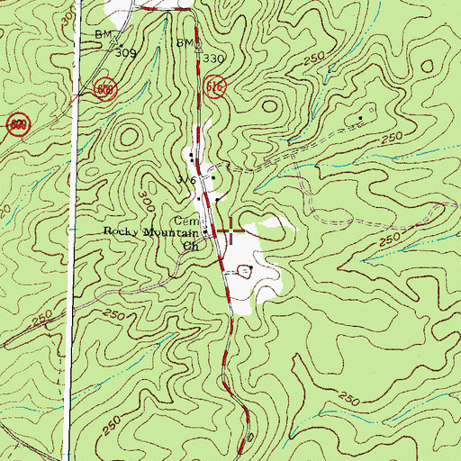 Topographic Map of Rocky Mountain School (historical), VA