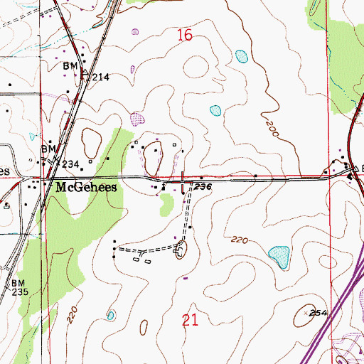 Topographic Map of Hope Hull Post Office, AL