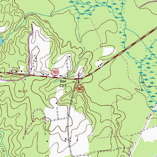 Topographic Map of Rowanta, VA