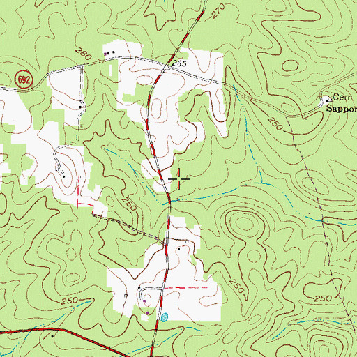 Topographic Map of Sappony School (historical), VA