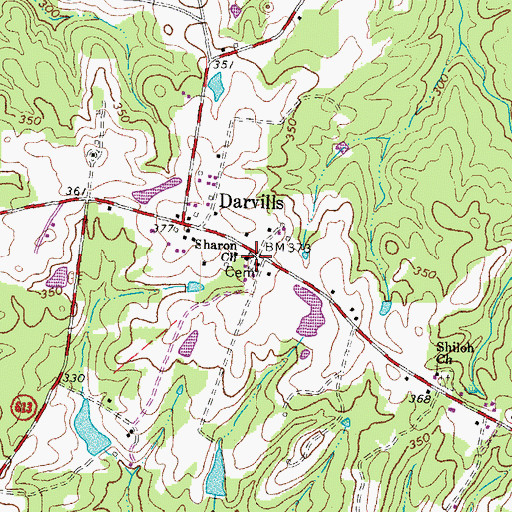 Topographic Map of Sharon Cemetery, VA
