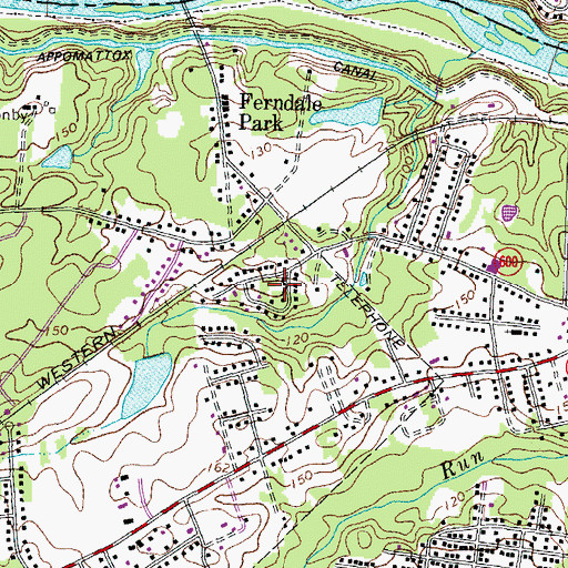 Topographic Map of Southern Pines, VA