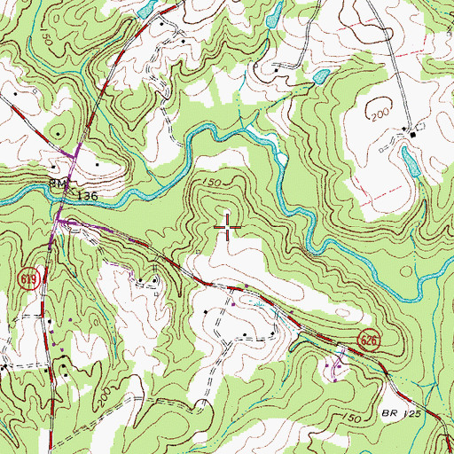 Topographic Map of Stony Springs, VA