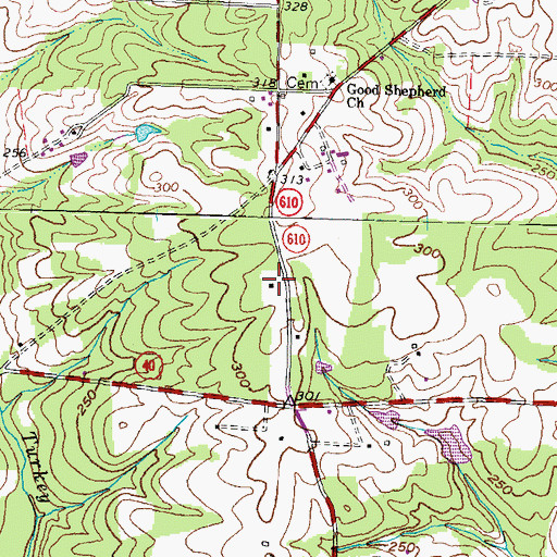 Topographic Map of Sunnyside High School (historical), VA