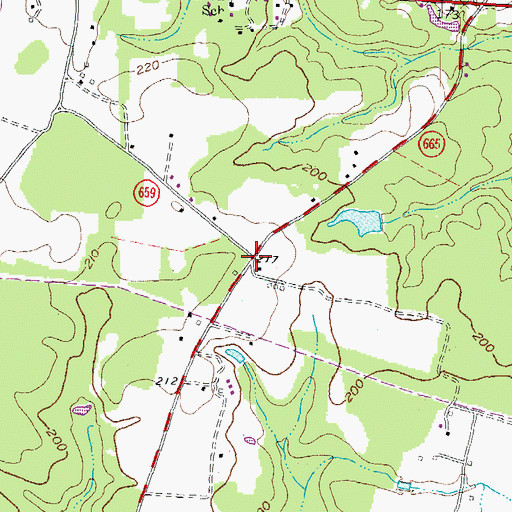 Topographic Map of Truit, VA