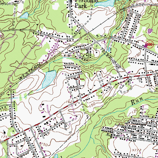 Topographic Map of Warrington Heights, VA