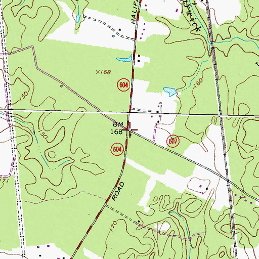 Topographic Map of Watt Crossing (historical), VA