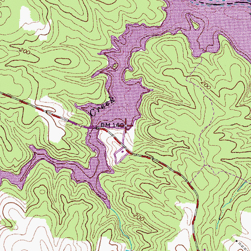 Topographic Map of Whipponock Boat Ramp, VA