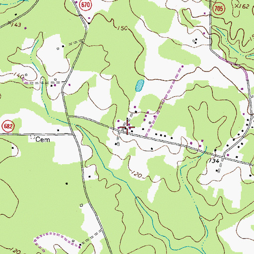 Topographic Map of Zion School (historical), VA