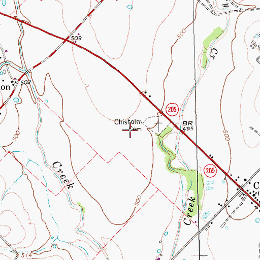 Topographic Map of McLendon-Chisholm, TX