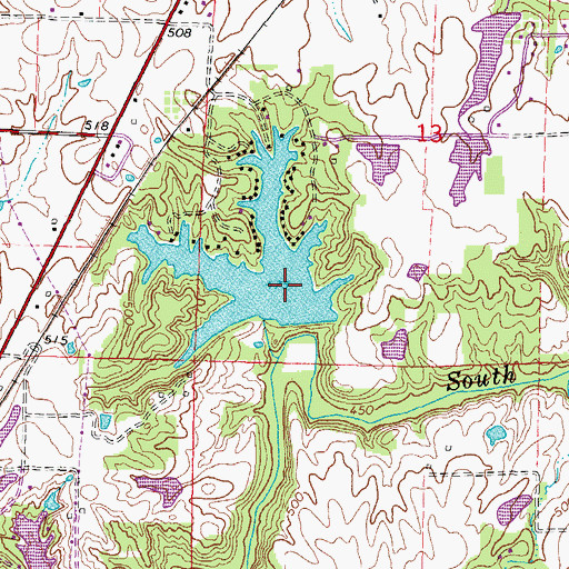 Topographic Map of Marion Country Club Lake, IL