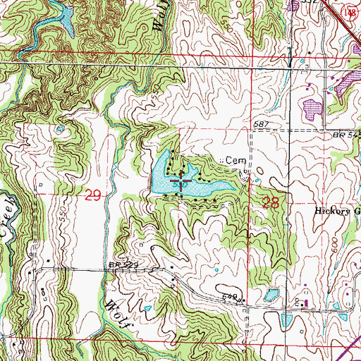 Topographic Map of Pleasant Valley Lake, IL