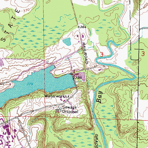 Topographic Map of Correctional Center Dam, IL