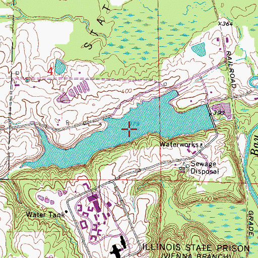Topographic Map of Vienna Correctional Center Lake, IL