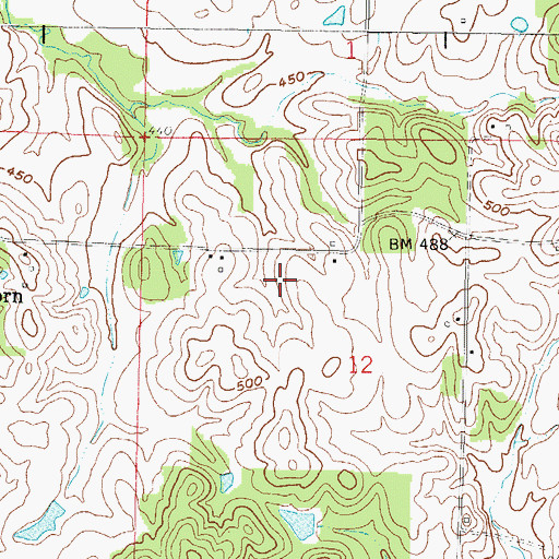 Topographic Map of Humm Lake Dam, IL