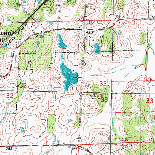 Topographic Map of Ulrich Lake Dam, IL