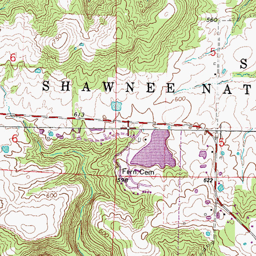Topographic Map of Cedar Lake Dam, IL