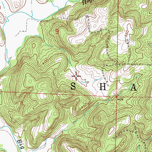 Topographic Map of Whoopie Cat Dam, IL