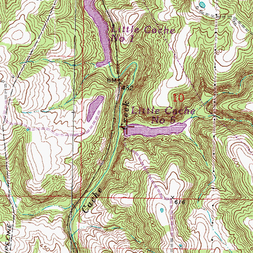 Topographic Map of Little Cache Structure Number 5 Dam, IL