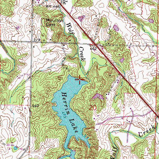 Topographic Map of Herrin Reservoir Number 2 Dam, IL