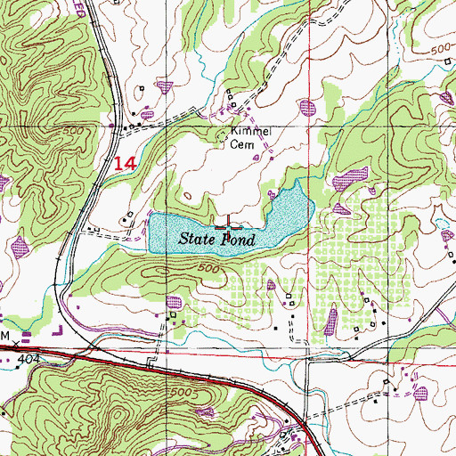 Topographic Map of Anna State Hospital Reservoir, IL