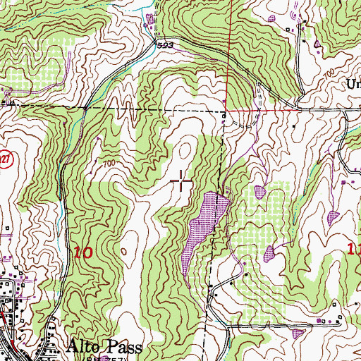 Topographic Map of Alto Pass Reservoir, IL