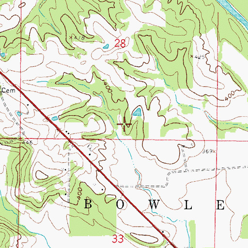 Topographic Map of Schneider Pond Dam, IL