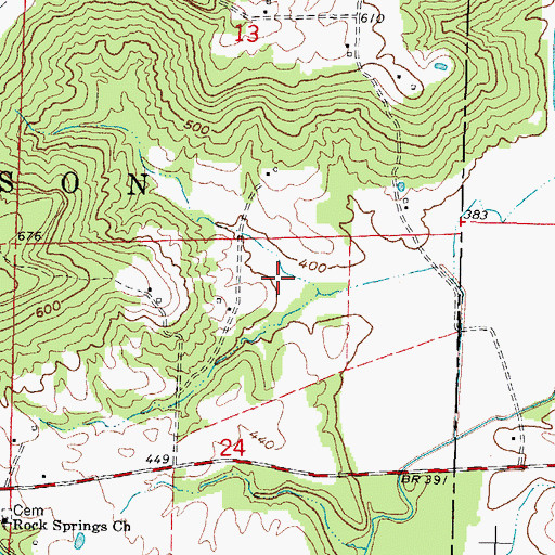 Topographic Map of Simpson Lake Dam, IL