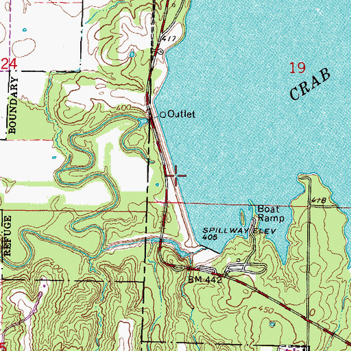 Topographic Map of Crab Orchard Dam, IL