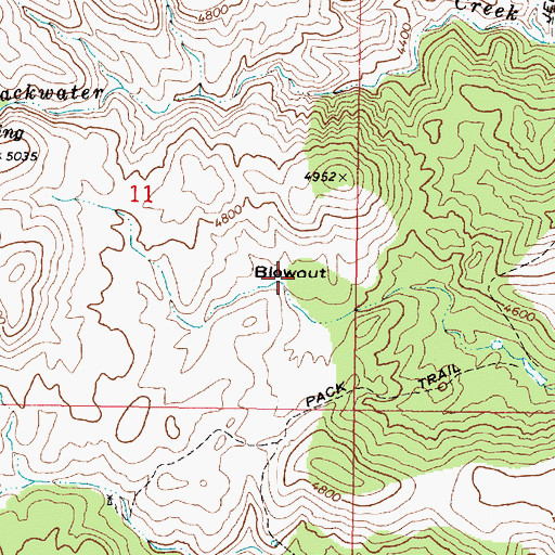 Topographic Map of Blowout, AZ