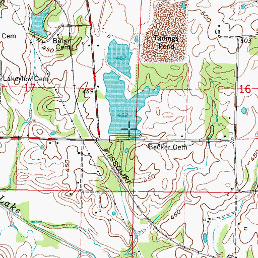 Topographic Map of Lake Number 5 Dam, IL