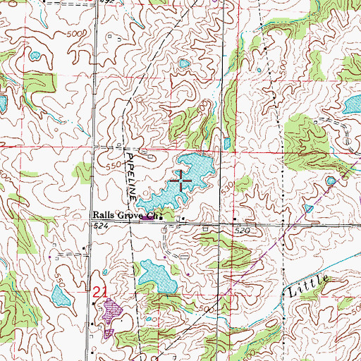 Topographic Map of Belford Lake, IL