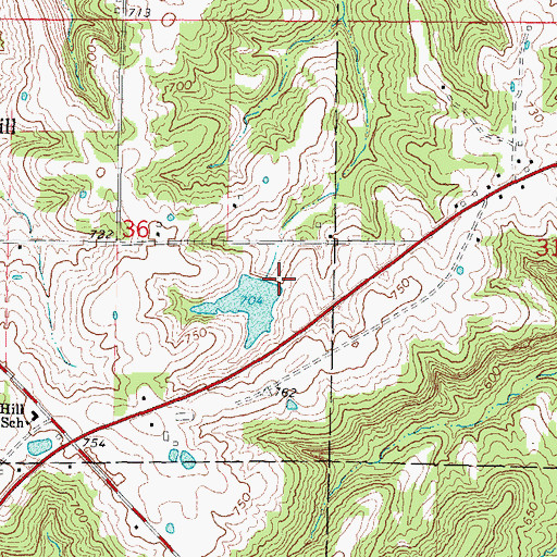 Topographic Map of Fetter Lake Dam, IL