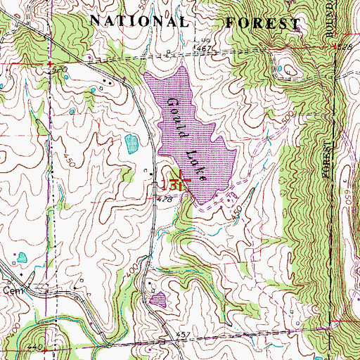 Topographic Map of Tall Tree Lake Dam, IL